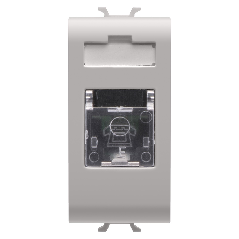 PRESA TELEFONICA STANDARD INTERNAZIONALE - RJ11 - MORSETTI A VITE - 1 MODULO - NATURAL BEIGE SATINATO - CHORUSMART
