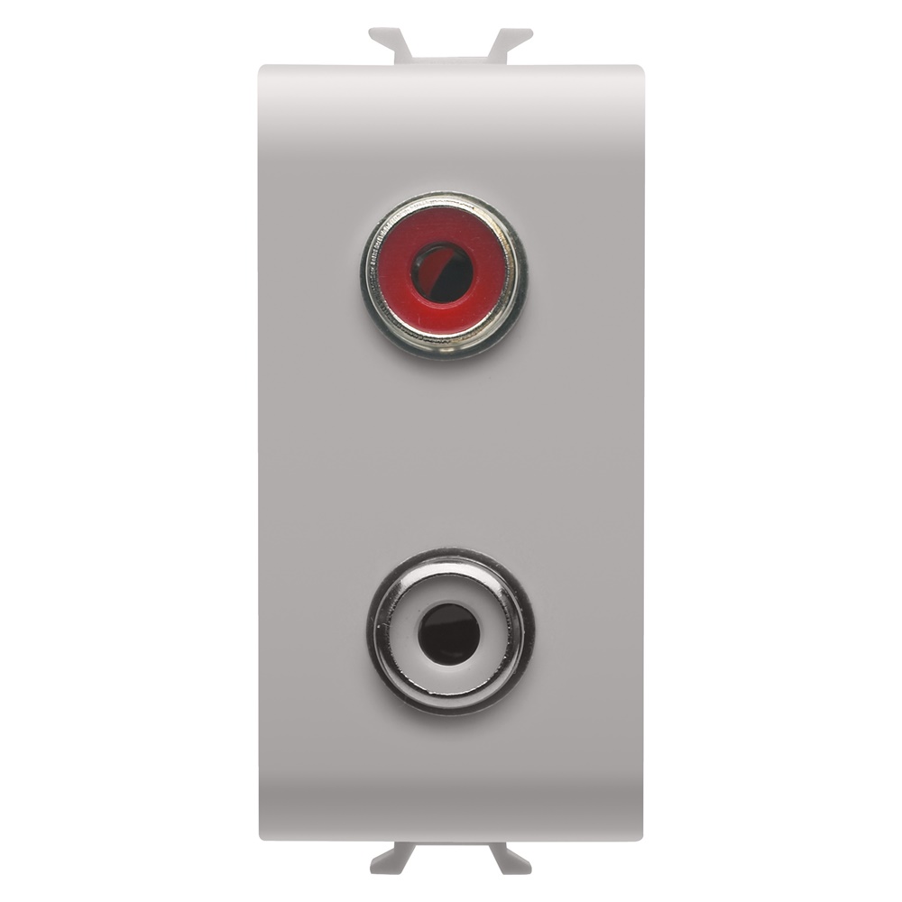 Connettore doppio RCA 1 metro beige alta qualità per collegamento audio professionale