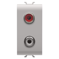 Connettore doppio RCA 1 metro beige alta qualità per collegamento audio professionale