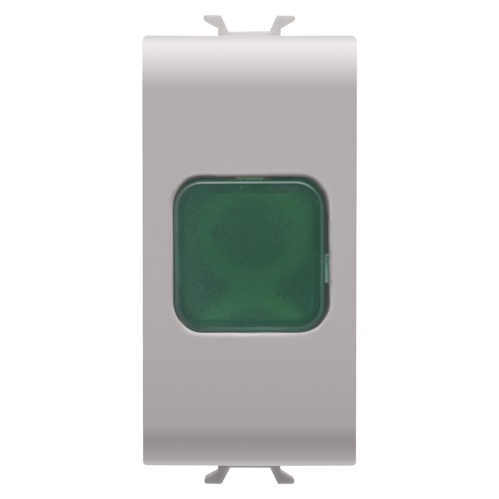 Spia segnalazione verde 1 modulo beige alta visibilità per impianti elettrici sicurezza e controllo