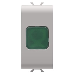 Spia segnalazione verde 1 modulo beige alta visibilità per impianti elettrici sicurezza e controllo
