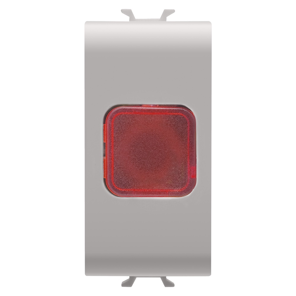 Spia segnalazione rossa 1 modulo beige per impianti elettrici sicurezza visibilità