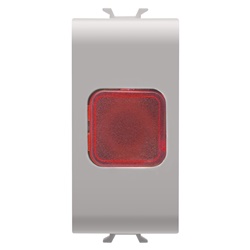 Spia segnalazione rossa 1 modulo beige per impianti elettrici sicurezza visibilità