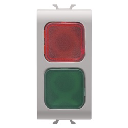Spia segnalazione doppia rosso verde alta visibilità per impianti elettrici industriali e commerciali