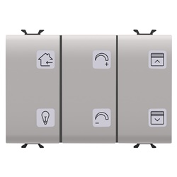 PULSANTIERA CON SIMBOLI INTERCAMBIABILI - CON ATTUATORE ON/OFF - KNX - 6+1 CANALI - 3 MODULI - NATURAL BEIGE - CHORUSMART