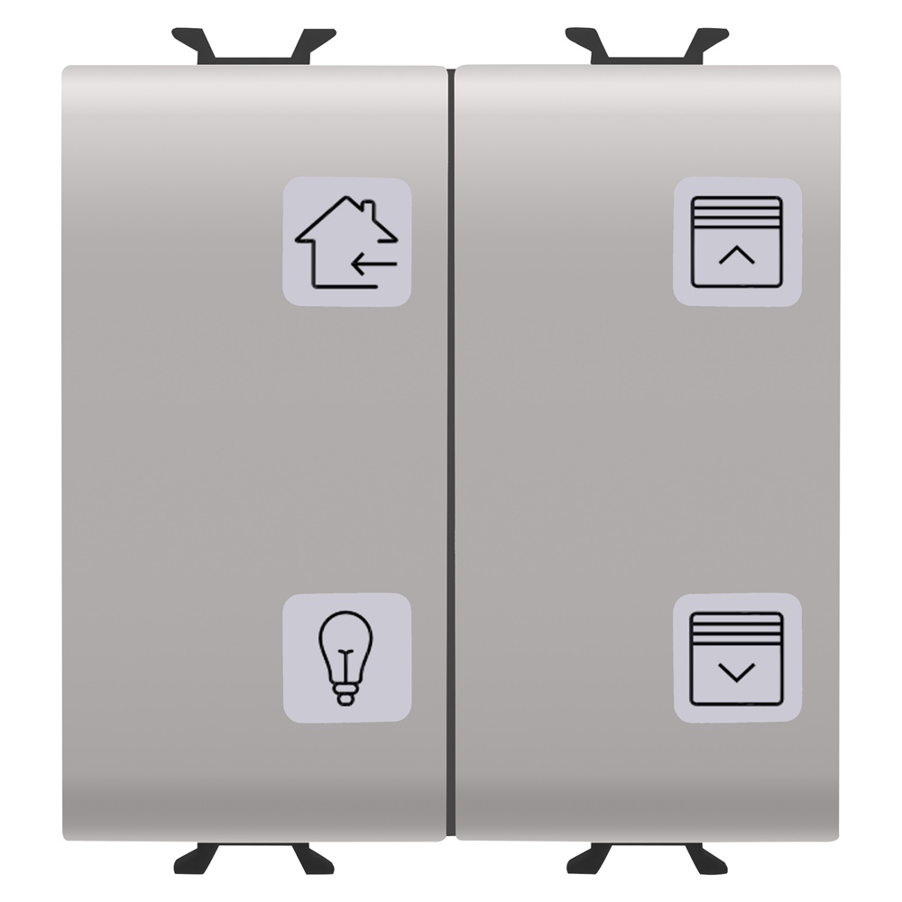 PULSANTIERA CON SIMBOLI INTERCAMBIABILI - KNX - 4 CANALI - 2 MODULI - NATURAL BEIGE - CHORUSMART