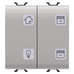 PULSANTIERA CON SIMBOLI INTERCAMBIABILI - KNX - 4 CANALI - 2 MODULI - NATURAL BEIGE - CHORUSMART