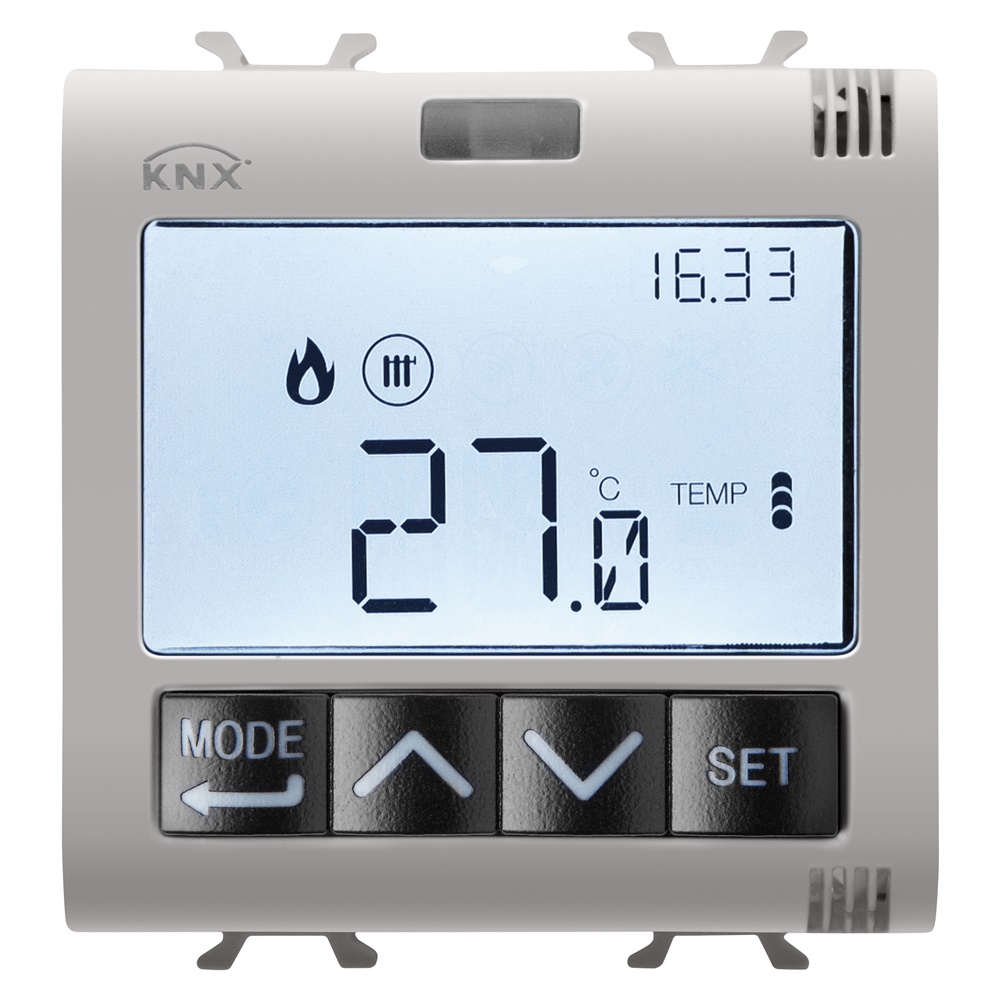 TERMOSTATO CON GESTIONE UMIDITÀ - KNX - 2 MODULI - NATURAL BEIGE - CHORUSMART