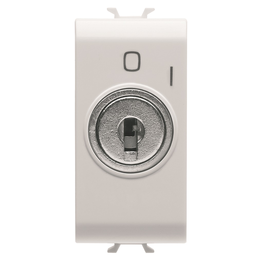 Interruttore 1 modulo 2 poli 10AX con chiave B.Sat per impianti elettrici GW15006