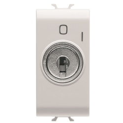 Interruttore 1 modulo 2 poli 10AX con chiave B.Sat per impianti elettrici GW15006
