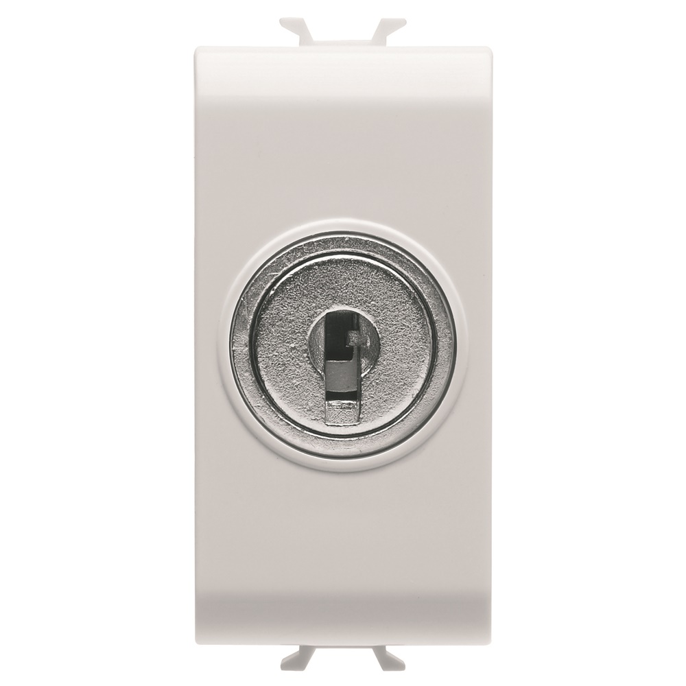 Deviatore 1 modulo 1 polo 10AX con chiave finitura bronzo satinato per impianti elettrici residenziali