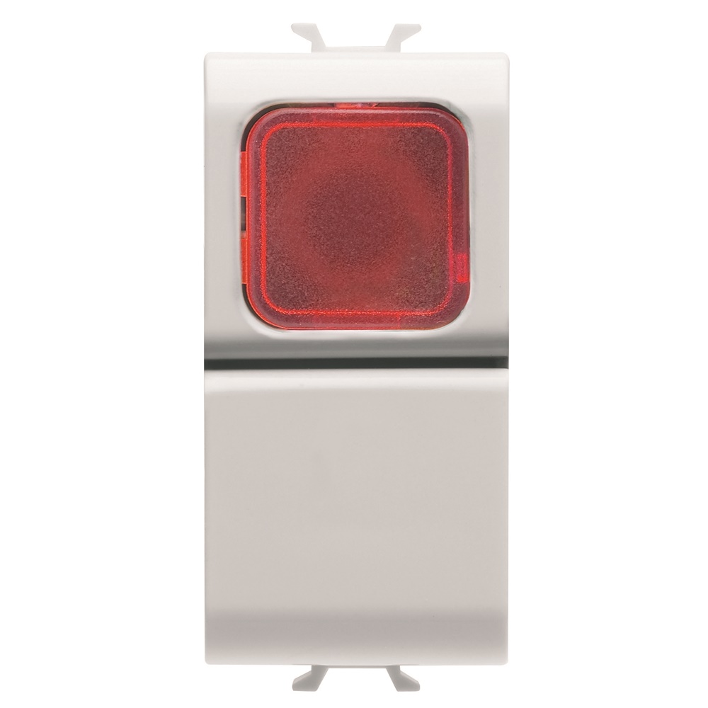 Pulsante 1M 1P NA 16A con spia rossa per controllo illuminazione e apparecchi elettrici