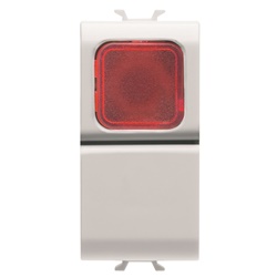 Pulsante 1M 1P NA 16A con spia rossa per controllo illuminazione e apparecchi elettrici