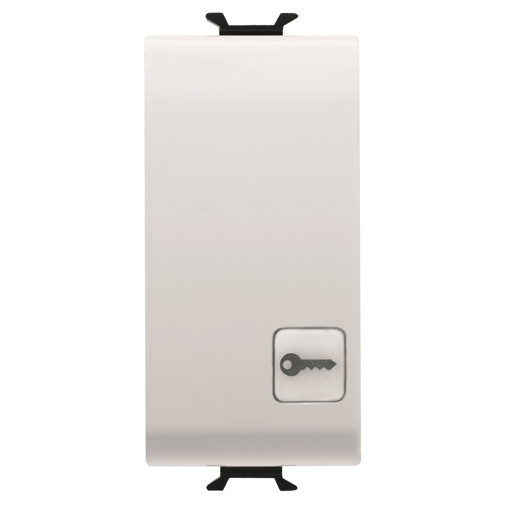Pulsante elettrico 1 modulo 1 polo NA 16A chiave controllo applicazioni domestiche professionali
