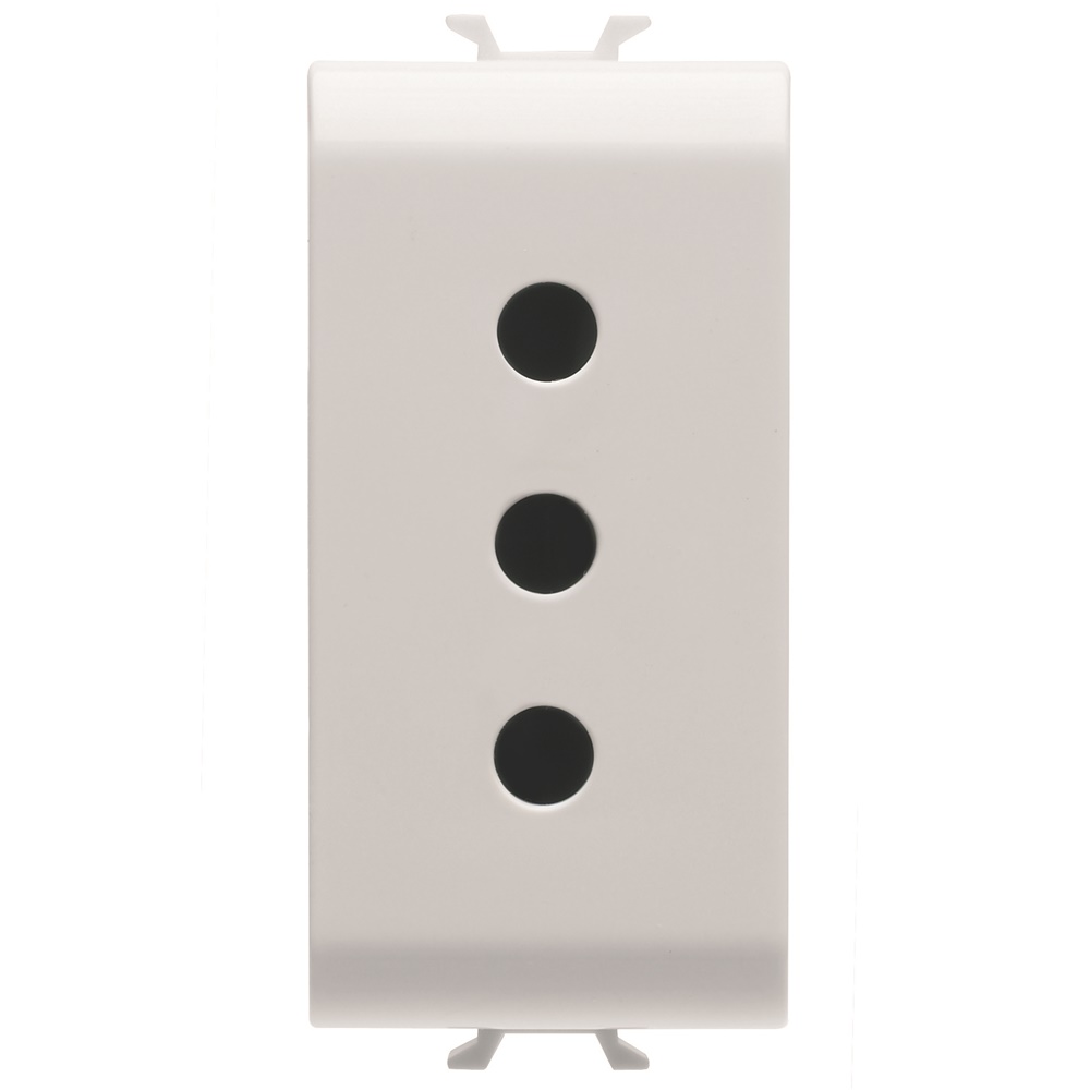 Presa elettrica 1 modulo 2P+T 10A P11 bianca uso domestico e professionale