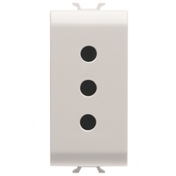 Presa elettrica 1 modulo 2P+T 10A P11 bianca uso domestico e professionale