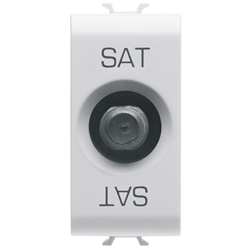 PRESA TV/SAT SCHERMATURA CLASSE A - CONNETTORE F FEMMINA - DIRETTA CON PASSAGGIO DI CORRENTE - 1 MODULO - BIANCO SATINATO - CHORUSMART