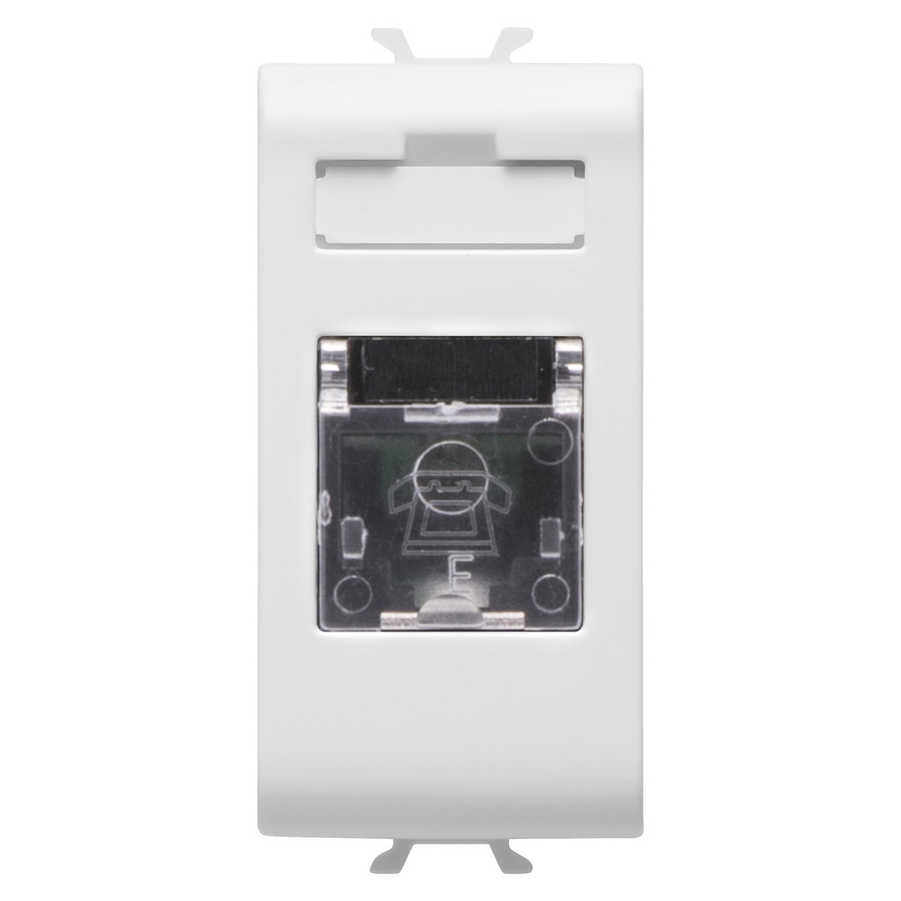 PRESA TELEFONICA STANDARD INTERNAZIONALE - RJ11 - MORSETTI A VITE - 1 MODULO - BIANCO SATINATO - CHORUSMART