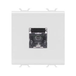 PRESA TELEFONICA STANDARD INTERNAZIONALE - RJ11 - MORSETTI A VITE - 2 MODULI - BIANCO SATINATO - CHORUSMART
