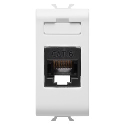 PRESA RJ45 - CATEGORIA 6 - UTP - 1 MODULO - CHORUSMART BIANCO SATINATO