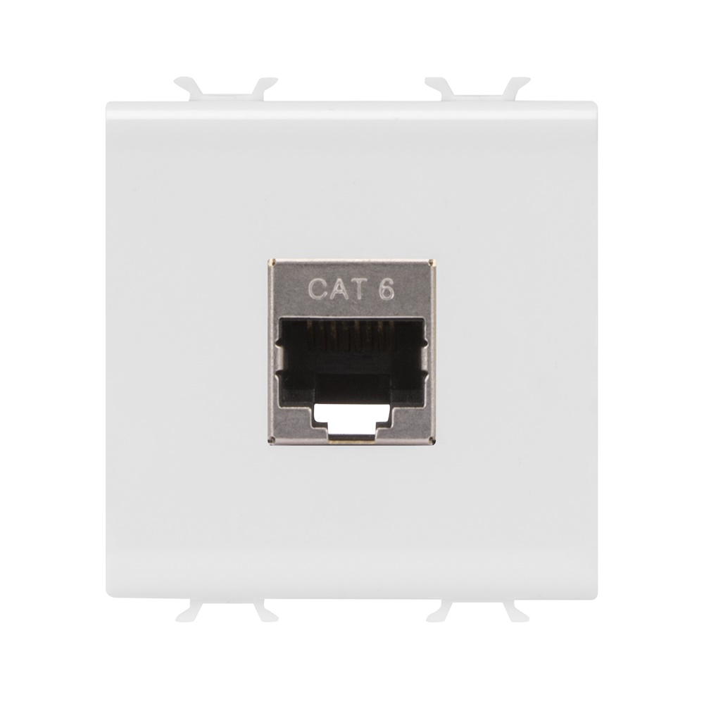 PRESA RJ45 - CATEGORIA 6 - FTP - 2 MODULI - BIANCO SATINATO - CHORUSMART