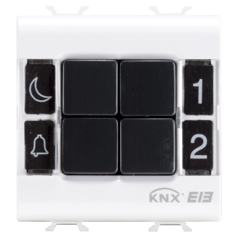 PULSANTIERA - KNX - 4 CANALI - 2 MODULI - BIANCO SATINATO - CHORUSMART