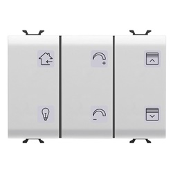 PULSANTIERA CON SIMBOLI INTERCAMBIABILI - KNX - 6 CANALI - 3 MODULI - BIANCO SATINATO - CHORUSMART