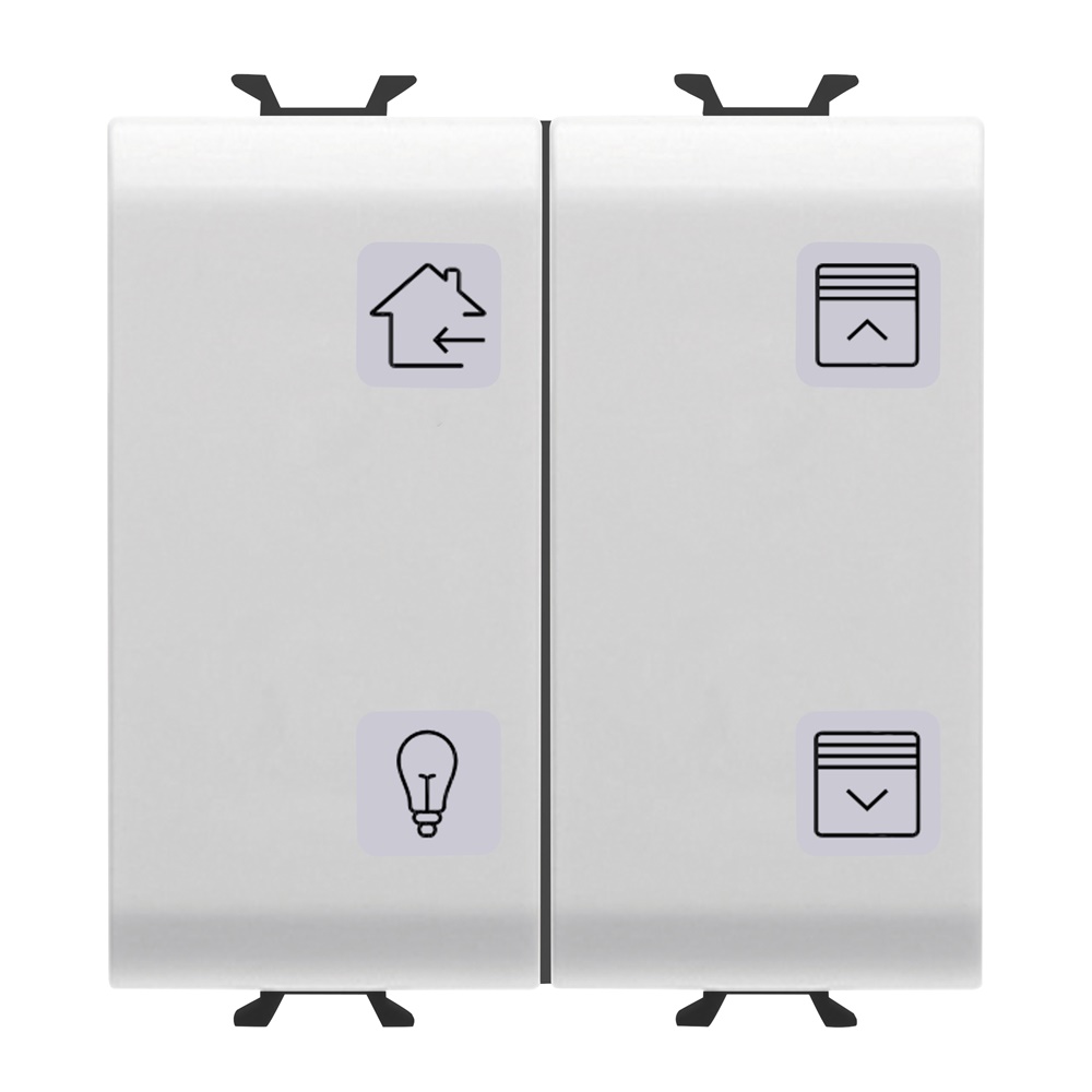 PULSANTIERA CON SIMBOLI INTERCAMBIABILI - KNX - 4 CANALI - 2 MODULI - BIANCO SATINATO - CHORUSMART