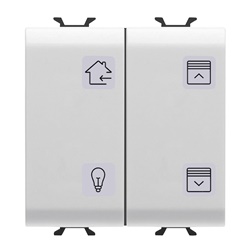 PULSANTIERA CON SIMBOLI INTERCAMBIABILI - KNX - 4 CANALI - 2 MODULI - BIANCO SATINATO - CHORUSMART