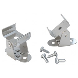 Kit staffe orientabili zincate e viti abbinate per fissaggio profili tondi installazioni elettriche robuste e precise