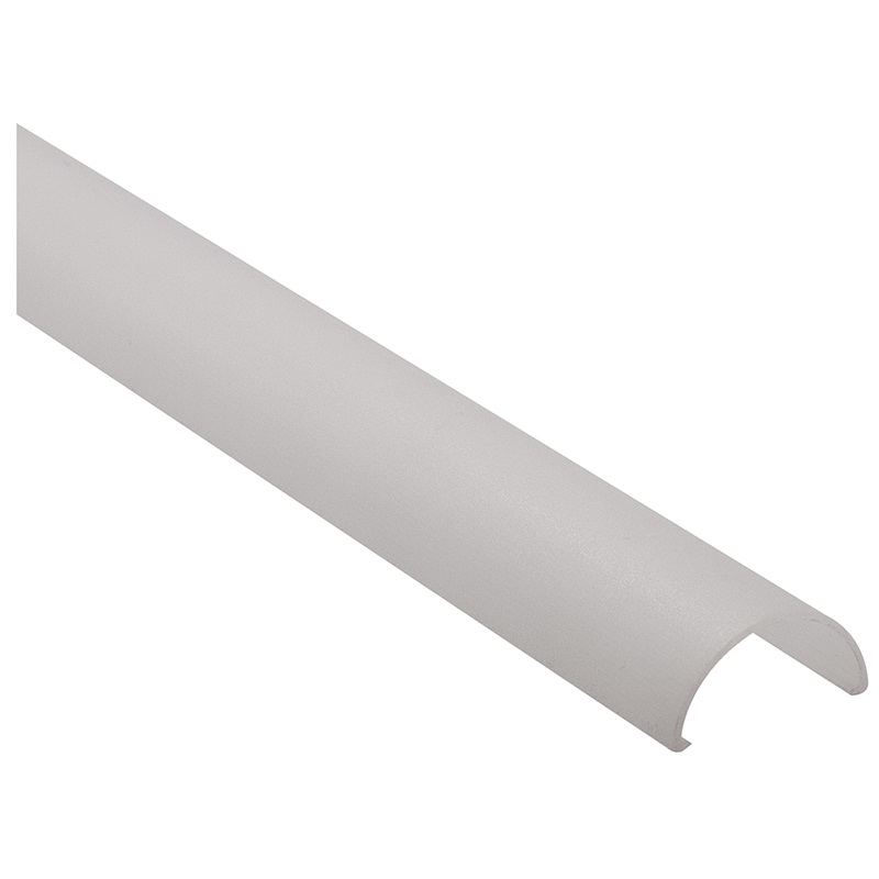 Copriscatola satinato 2 metri profilo tondo grigio chiaro per installazioni elettriche residenziali e commerciali