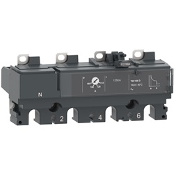 Sganciatore TM63D, ComPacT NSX100/160/250, 4 poli 3 D (neutro non protetto), protezioni magnetotermiche, valore nominale 63 A