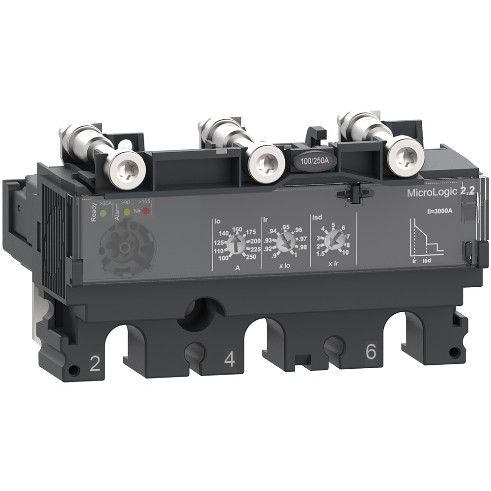 Sganciatore elettronico MicroLogic 2.2 250A 3 poli per interruttori ComPacT NSX250 protezioni base