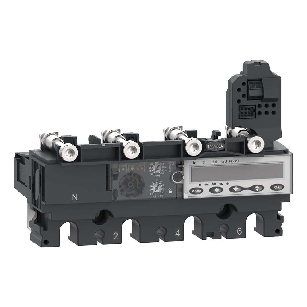 Sganciatore MicroLogic 5.2E 4 poli 250A ComPacT NSX250 protezioni elettroniche base misuratore energia