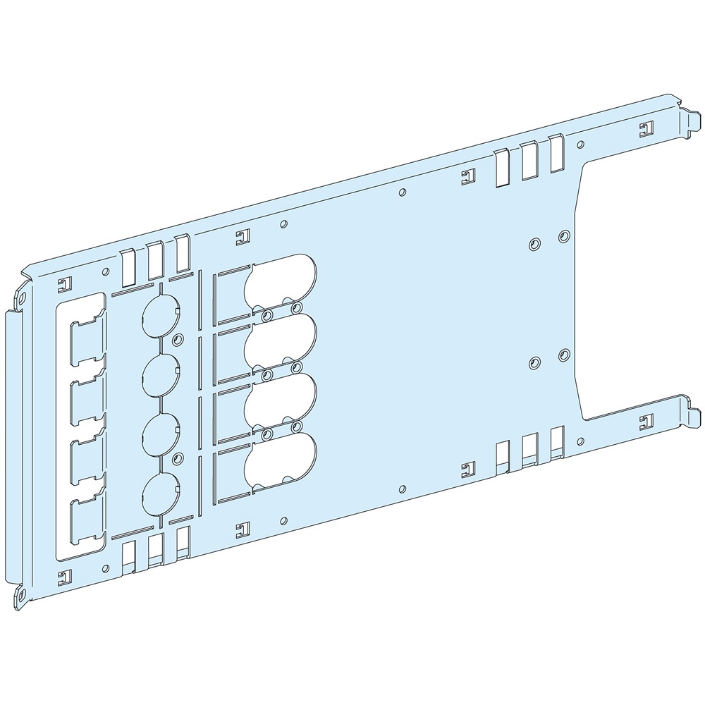 Piastra di fondo NS630 4 poli compatibile PrismaSeT P per montaggio orizzontale armadi 650 mm acciaio bianco