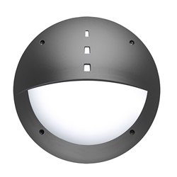 Applique plafoniera tonda nera IP66 policarbonato antiurto attacco E27 per esterno interno
