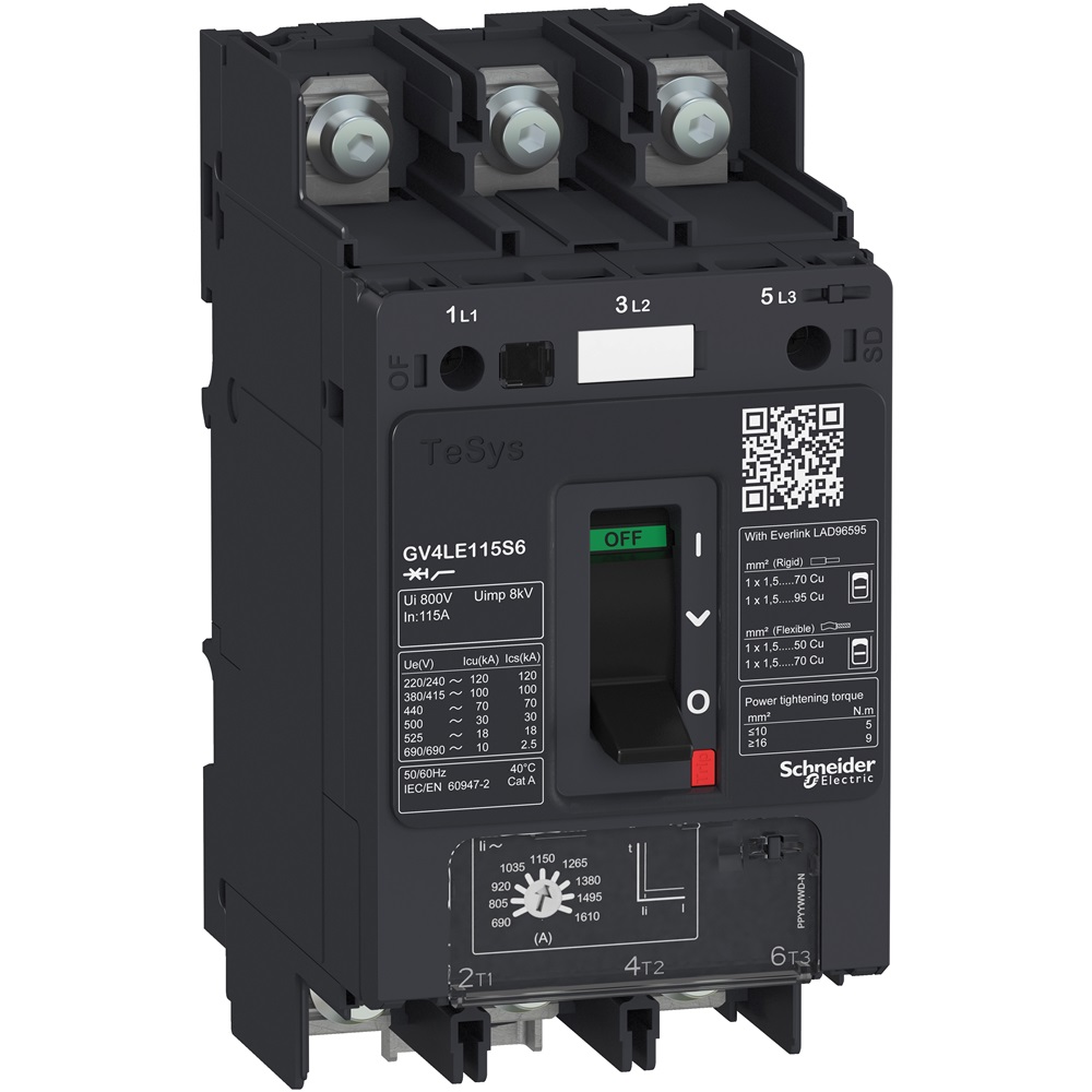 Interruttore salvamotore magnetico 80A 100kA capic.
