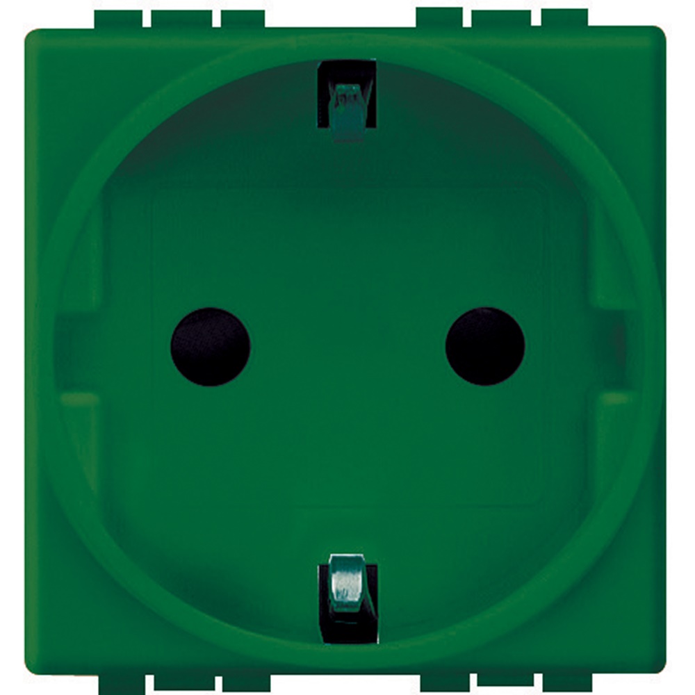 Presa elettrica 2P+T 16A verde antracite per impianti standard