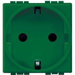 Presa elettrica 2P+T 16A verde antracite per impianti standard
