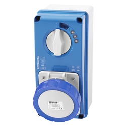 PRESA FISSA INTERBLOCCATA VERTICALE - AUTOMATIKA - MT 6KA CURVA C - CON FONDO - 3P+N+T 16A 200-250V - 50/60HZ 9H - IP67