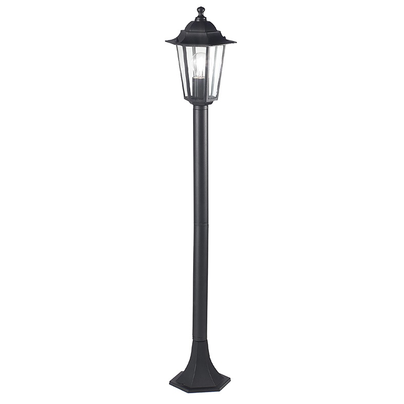 Bollard esterno nero 110 cm con portalampada E27 IP44 per giardini vialetti