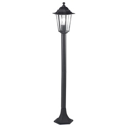 Bollard esterno nero 110 cm con portalampada E27 IP44 per giardini vialetti