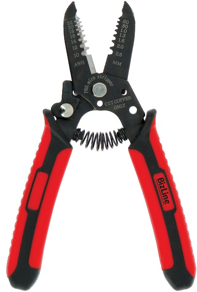 Pinza spelacavi multiuso per fili 0,6-2,6 mm² taglio cavi fino a 8 mm con chiusura a scatto per installatori elettrici