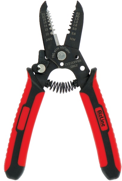 Pinza spelacavi multiuso per fili 0,6-2,6 mm² taglio cavi fino a 8 mm con chiusura a scatto per installatori elettrici