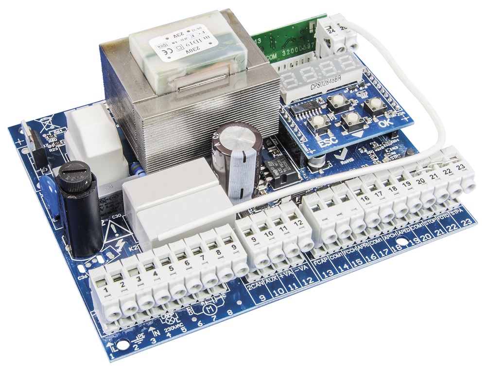 Scheda comando display 230V con ricevitore radio 433 MHz per automazioni scorrevoli attuatori ACTO