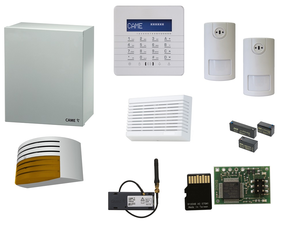 Kit antintrusione filare PXC2-32 con sensori doppia tecnologia sirene e modulo 4G per sicurezza residenziale e commerciale