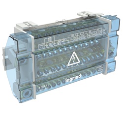 Ripartitore modulare tetrapolare 160A 10 moduli guida DIN35 cablaggio facilitato