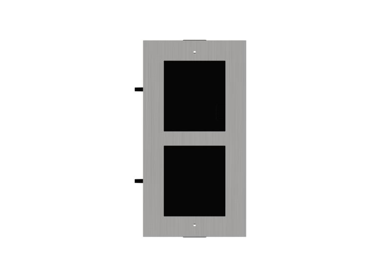 Cornice a incasso inox 2 moduli resistente design argento per installazioni elettriche professionali