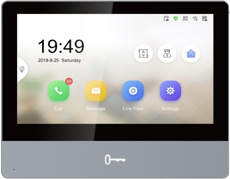 Postazione interna IP 7 touch IPS video con memoria e funzione hands-free per controllo dispositivi