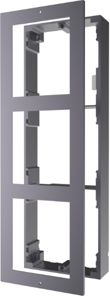 Cornice a parete 3 moduli alluminio argento per installazioni elettriche residenziali e commerciali